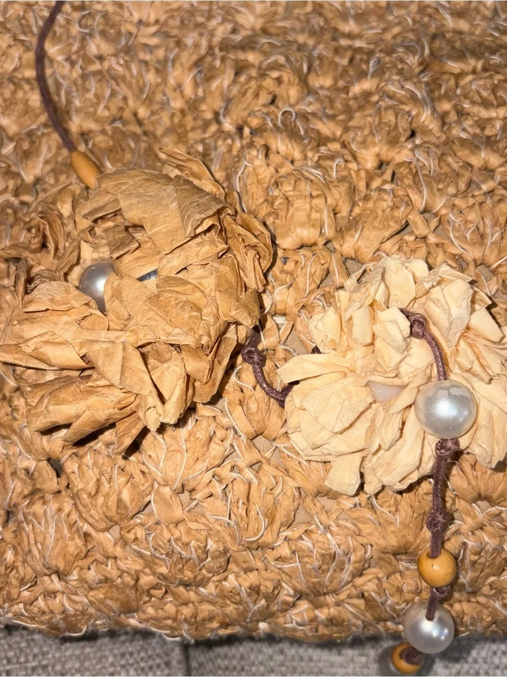 Paper Straw Top-Handle Bag in Tan - Picture 11 of 14